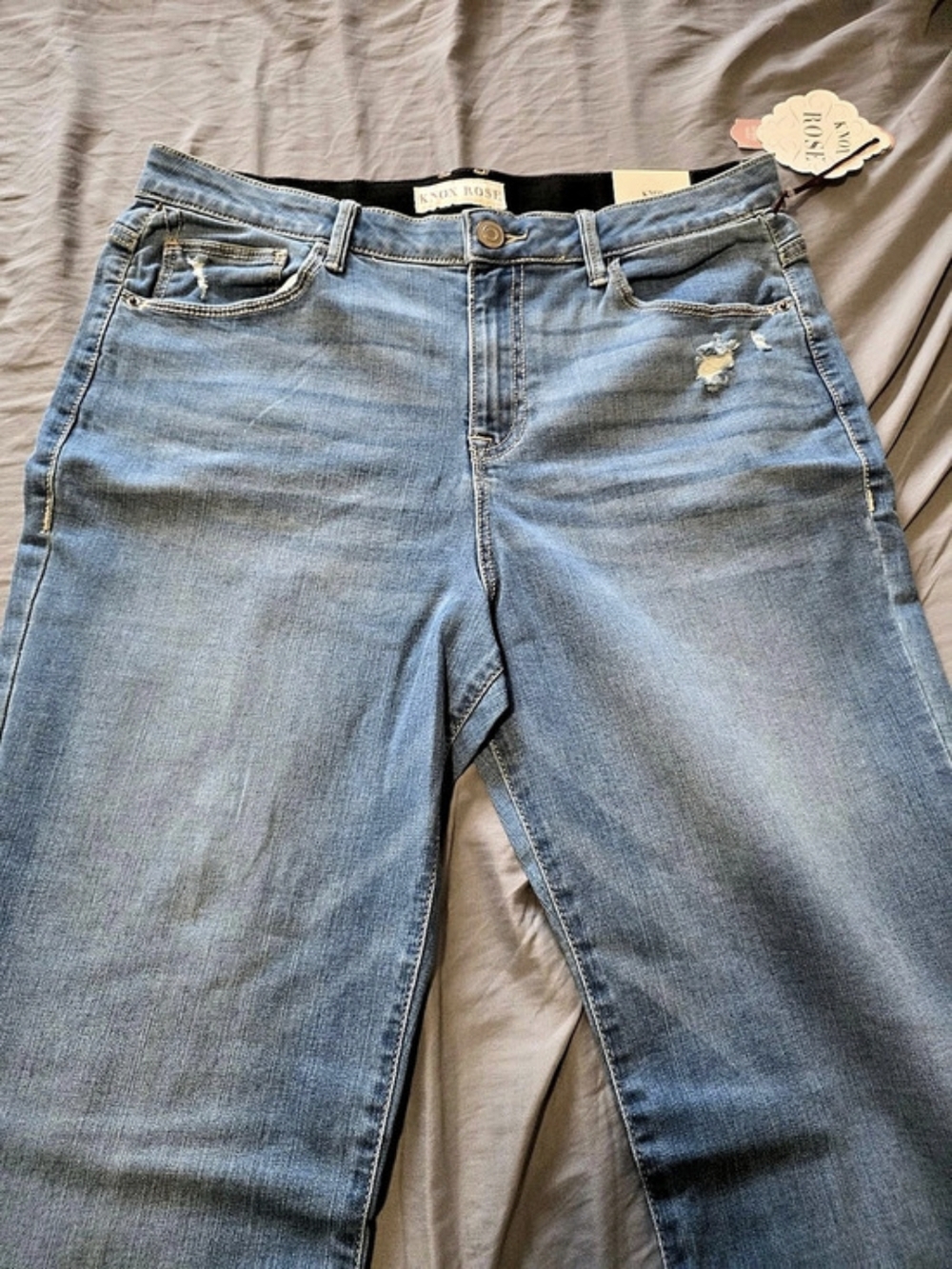 Knox Rose High-Rise Distressed Flare Jeans Waist 12